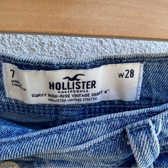 Hollister CURVY HIGH-RISE VINTAGE SHORT 4" Asymmetrical  Button Up 28 - Picture 5 of 6
